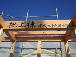 本日、上棟日和。