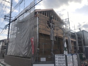 2月の空に・・Ｔ様邸上棟でした