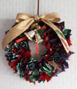 CHRISTMASリース作り
