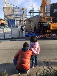 １月上棟日和、上棟しています