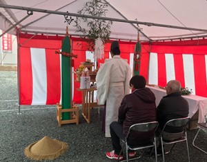 立岡分譲地にて地鎮祭でした　～H様邸にて～