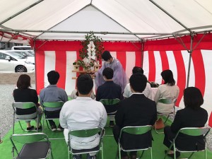 本日、H様邸の地鎮祭でした。～たつの市にて～