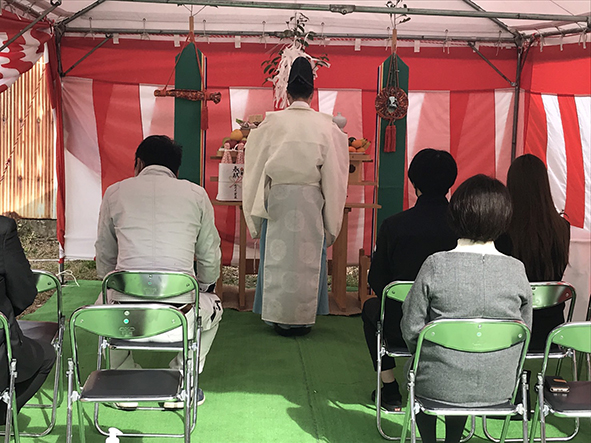 秋晴れ！地鎮祭と上棟工事がありました！