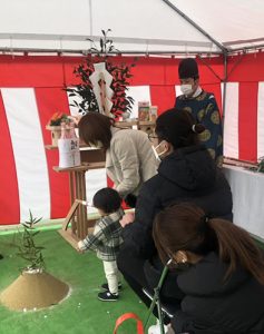 雨の日の地鎮祭